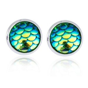 💄 Handmade Sterling Druzy Mermaid Scale Earrings
